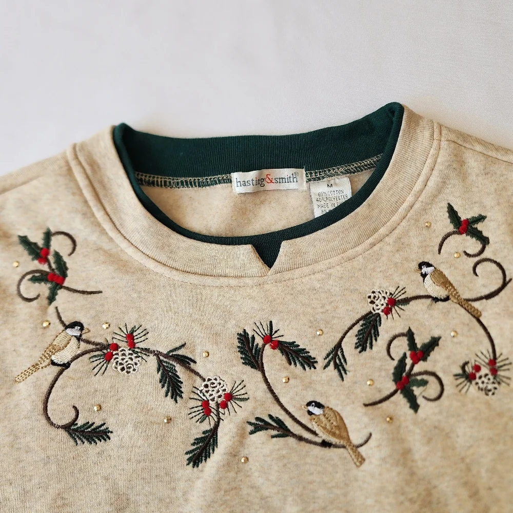 Beige Embroidered Sweater - Picture 3 of 3